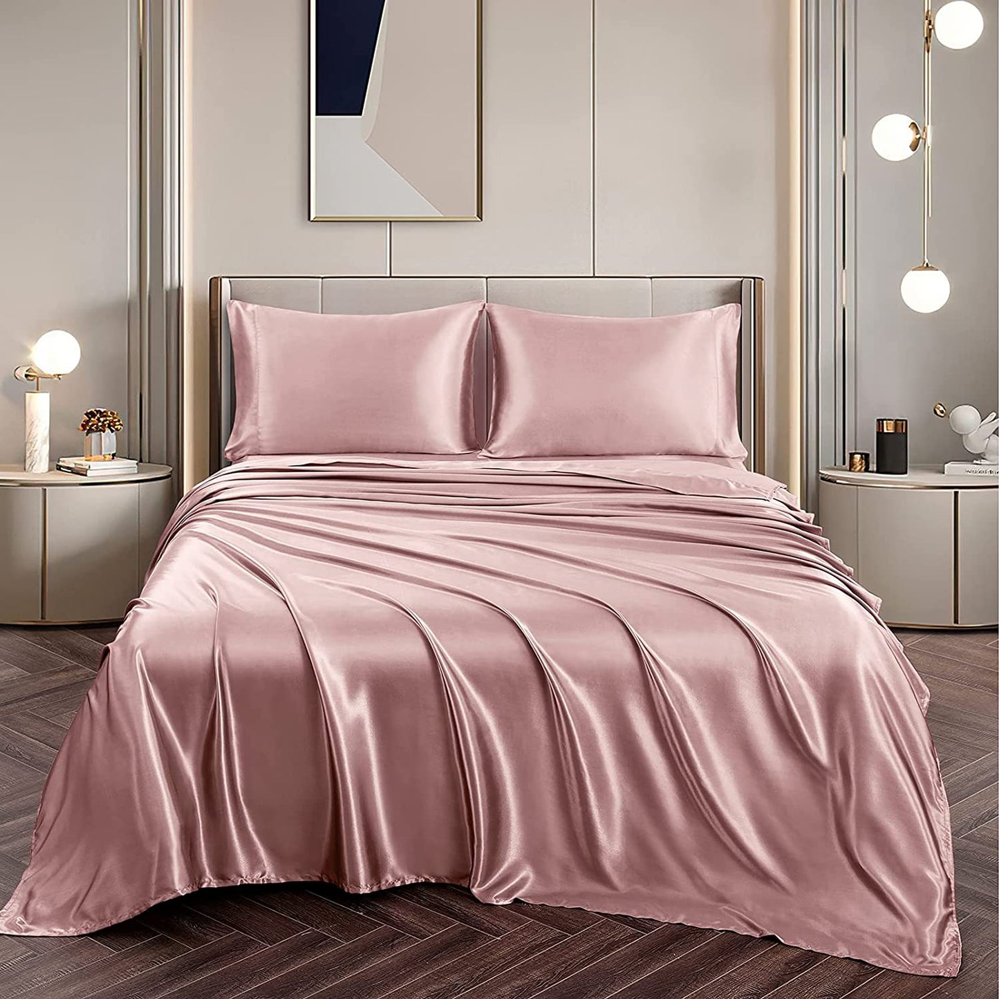 Satin Silky Soft 4 pcs Bed Sheets Set - Anna's Linens Store