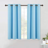 Set of 2 Blackout Window Curtains and Drapes for Kitchen Window Treatment Thermal Insulated Solid Grommet Blackout Drapery Panels