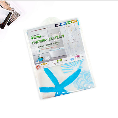 Shell Sea Star Bathroom Waterproof Shower Curtain 12 Hooks / 71" x 79" - Anna's Linens Store