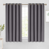Set of 2 Blackout Window Curtains and Drapes for Kitchen Window Treatment Thermal Insulated Solid Grommet Blackout Drapery Panels