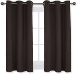 Set of 2 Blackout Window Curtains and Drapes for Kitchen Window Treatment Thermal Insulated Solid Grommet Blackout Drapery Panels