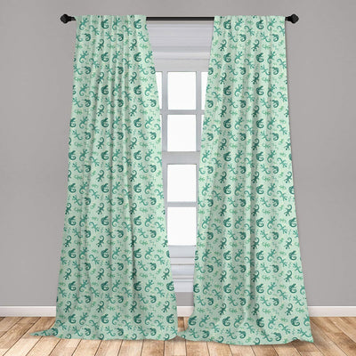 Leopard Texture Illustration Exotic Fauna Inspired Pattern Lightweight Decorative Panels Window Curtains Set of 2 Rod Pocket - Anna's Linens Store