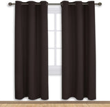 Set of 2 Blackout Window Curtains and Drapes for Kitchen Window Treatment Thermal Insulated Solid Grommet Blackout Drapery Panels