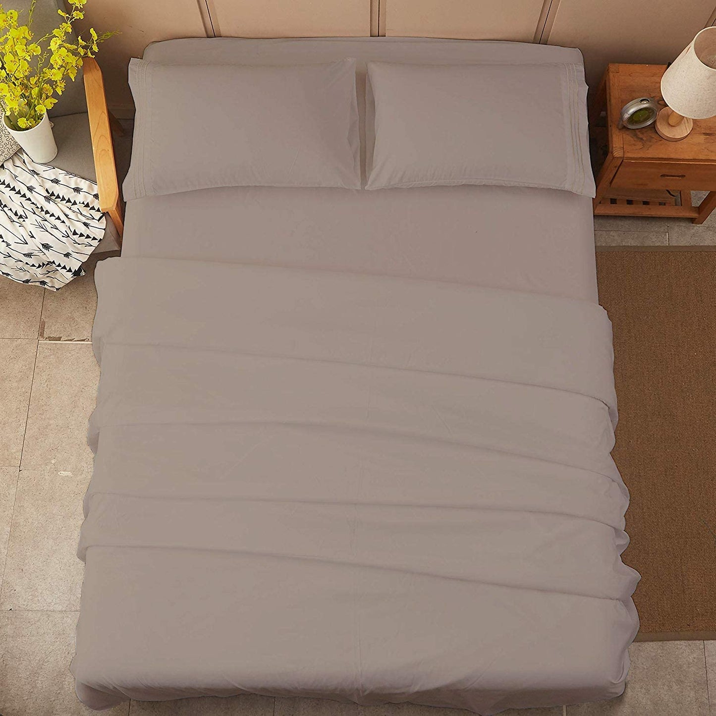 1800 Tread Wrinkle Hypoallergenic Deep Pocket 6 Pcs Bed Sheet Set- Anna's Linens