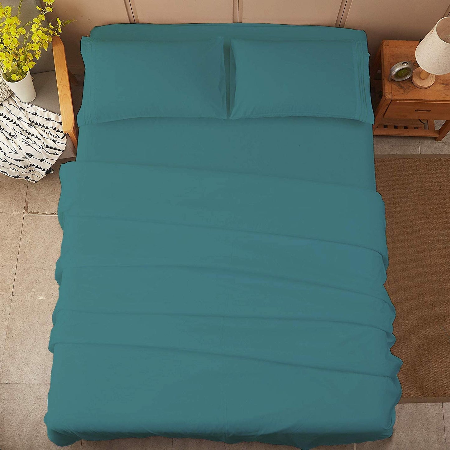 1800 Tread Wrinkle Hypoallergenic Deep Pocket 6 Pcs Bed Sheet Set- Anna's Linens