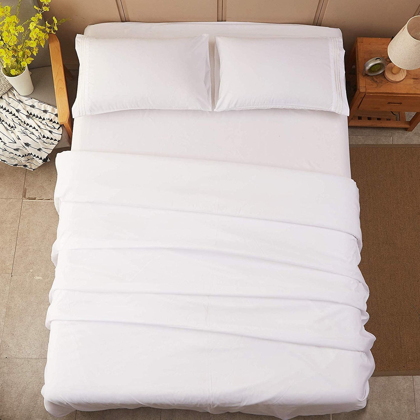 1800 Tread Wrinkle Hypoallergenic Deep Pocket 6 Pcs Bed Sheet Set- Anna's Linens