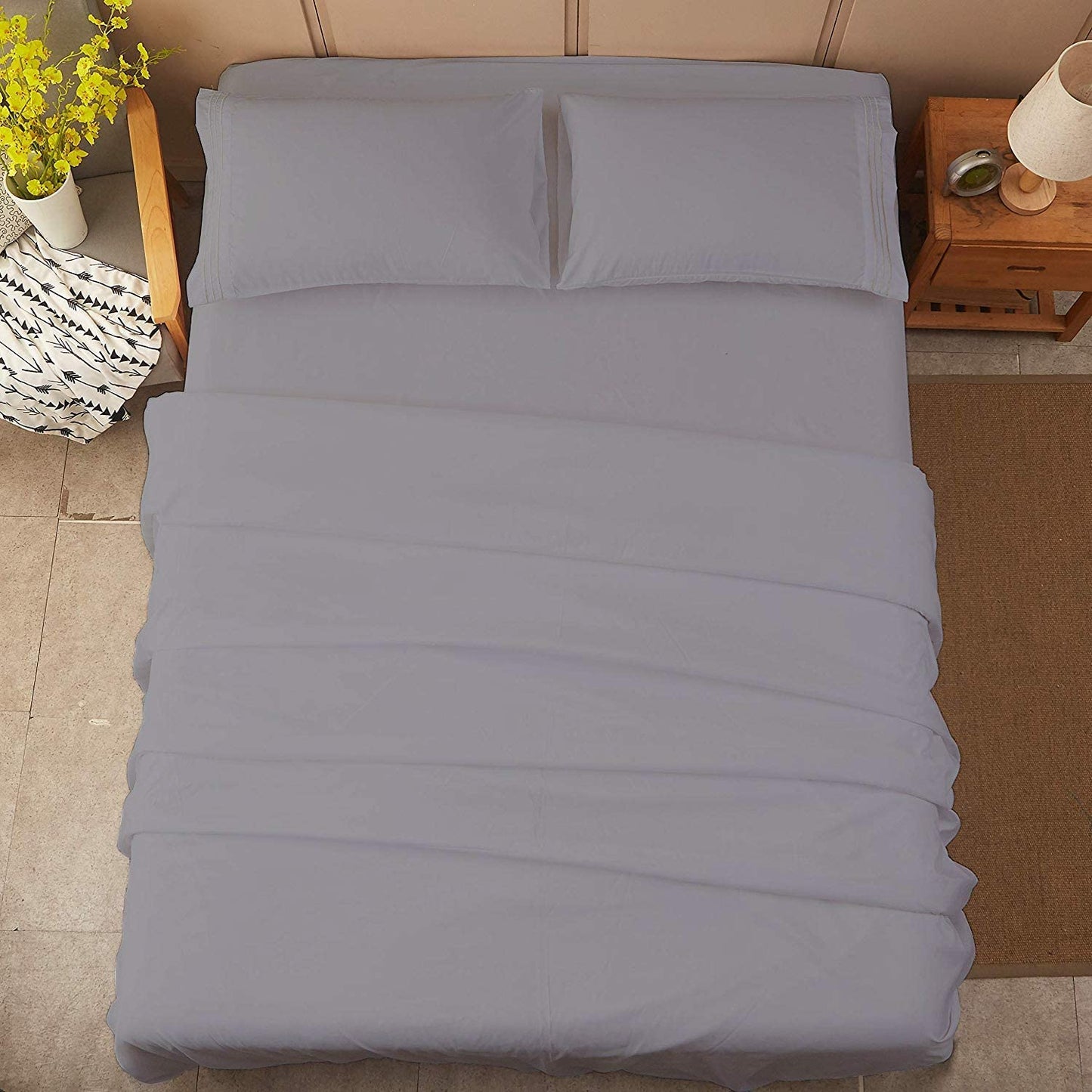 1800 Tread Wrinkle Hypoallergenic Deep Pocket 6 Pcs Bed Sheet Set- Anna's Linens