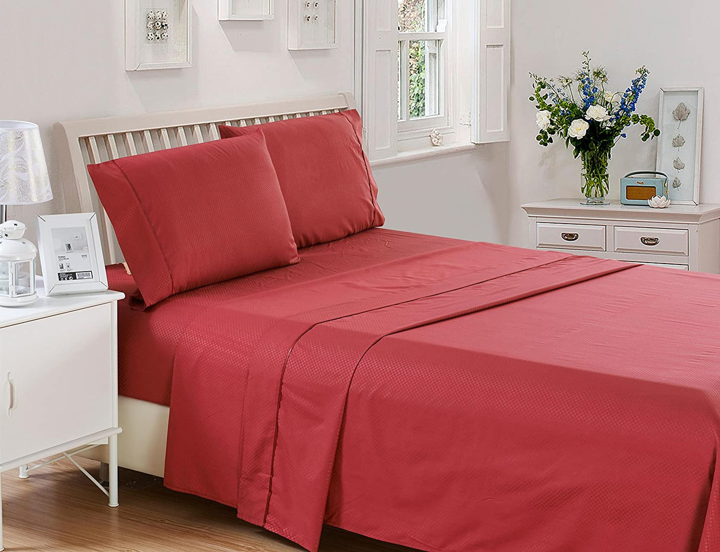 1800 Tread Wrinkle Hypoallergenic Deep Pocket 6 Pcs Bed Sheet Set- Anna's Linens