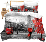 Duvet Cover Set Soft London Themed Comforter Cover Set 3 Pieces - Anna's Linens Store