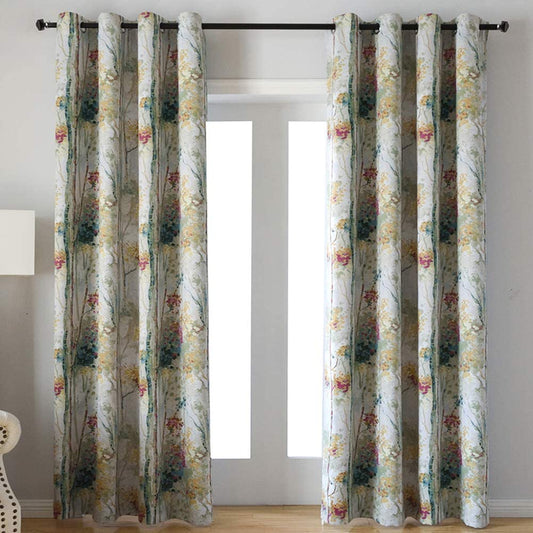 2 - Panel Grommet Drapes: Floral Design - Anna's Linens