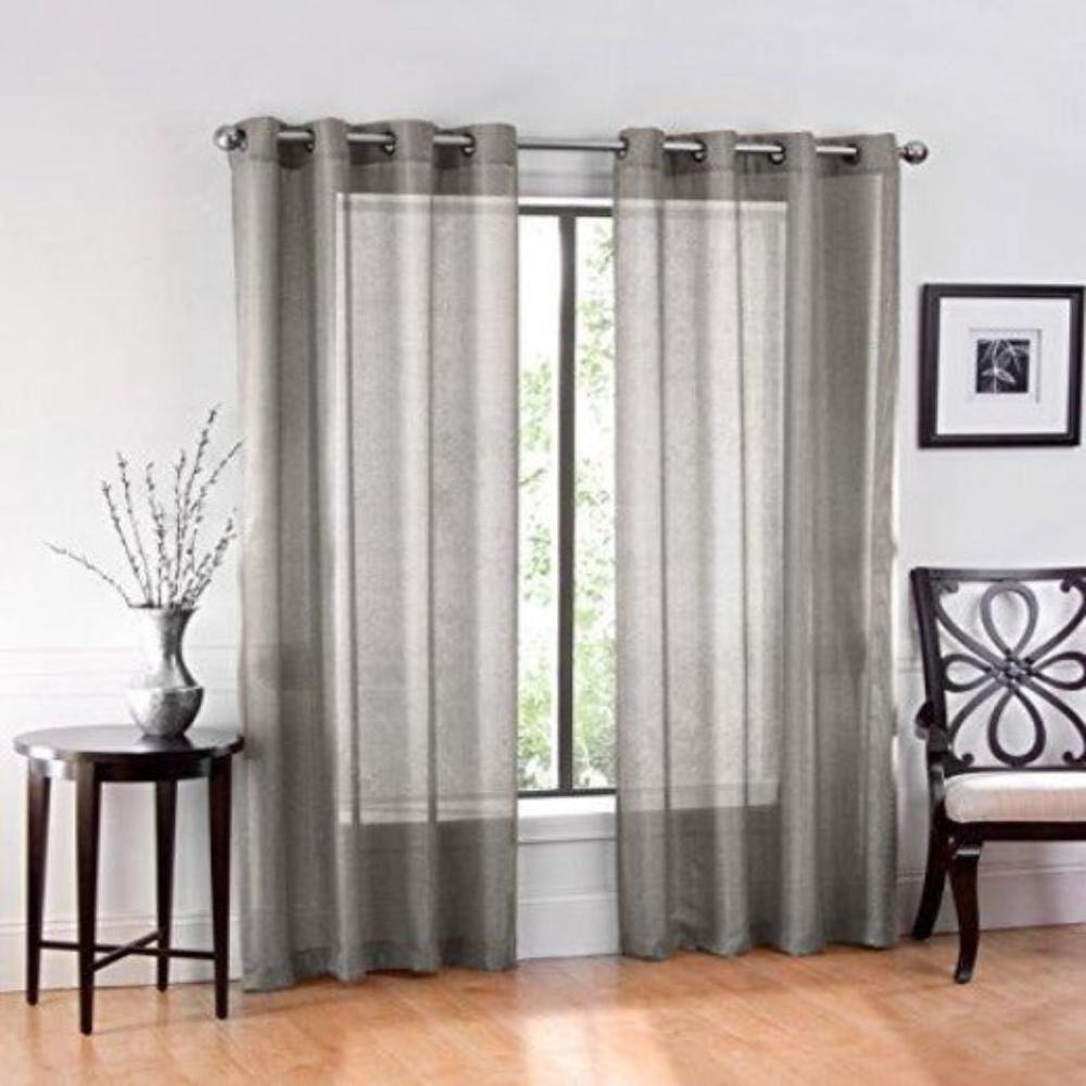2 Piece Set. Window Sheer Curtains Grommet Panels 54" X 84" Total 108" X 84" - Anna's Linens