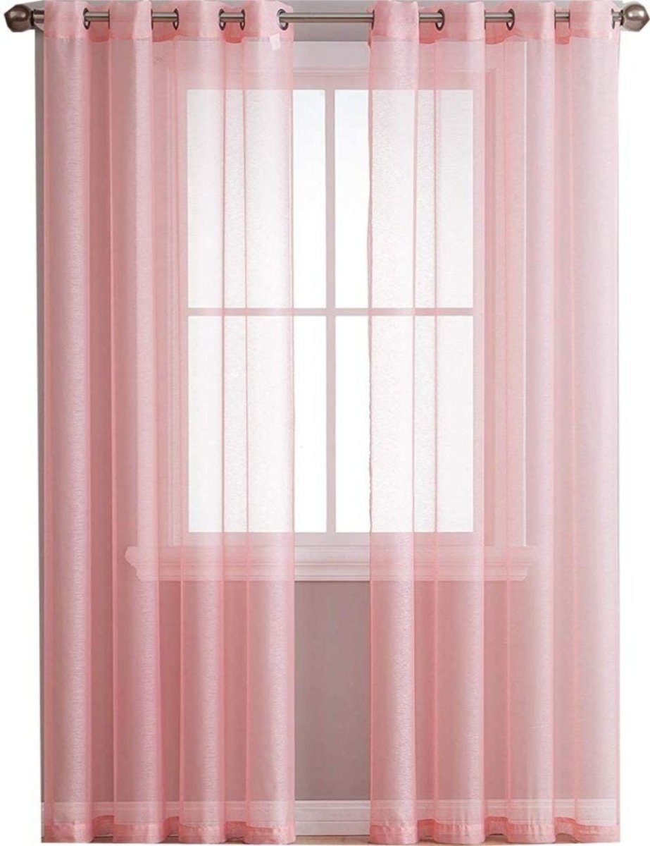 2 Piece Set. Window Sheer Curtains Grommet Panels 54" X 84" Total 108" X 84" - Anna's Linens