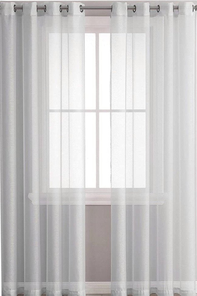 2 Piece Set. Window Sheer Curtains Grommet Panels 54" X 84" Total 108" X 84" - Anna's Linens