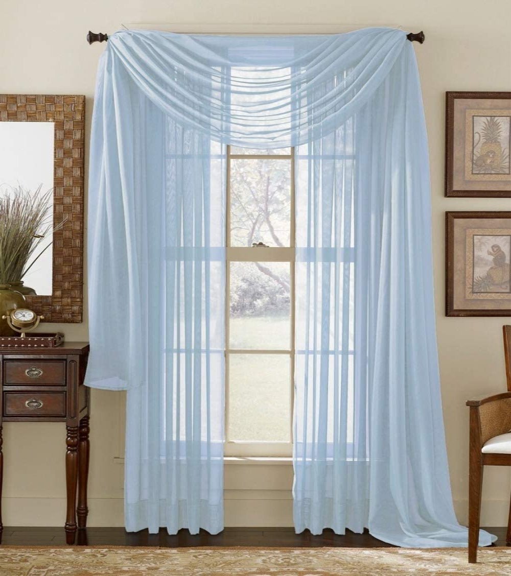 2 Piece Set. Window Sheer Curtains Grommet Panels 54" X 84" Total 108" X 84" - Anna's Linens