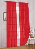 Window Curtains 2-Piece Sheer Panel with 2 inch Rod Pocket - Anna's Linens Store