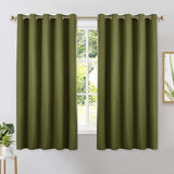 Set of 2 Blackout Window Curtains and Drapes for Kitchen Window Treatment Thermal Insulated Solid Grommet Blackout Drapery Panels