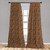 Leopard Print Window Curtains Leopard Texture Illustration Exotic Fauna Inspired Pattern Lightweight Decorative Panels Set of 2 with Rod Pocket 56" x 95" - Anna's Linens Store