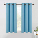 Set of 2 Blackout Window Curtains and Drapes for Kitchen Window Treatment Thermal Insulated Solid Grommet Blackout Drapery Panels