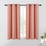 Set of 2 Blackout Window Curtains and Drapes for Kitchen Window Treatment Thermal Insulated Solid Grommet Blackout Drapery Panels