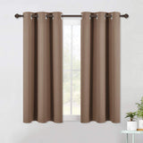 Set of 2 Blackout Window Curtains and Drapes for Kitchen Window Treatment Thermal Insulated Solid Grommet Blackout Drapery Panels