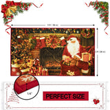 Christmas Runner Rug Santa Welcome Front Door Mat Indoor Outdoor Non Slip Doormat Xmas Holiday Decor Carpet for Living Room Bedroom Bath Kitchen Entrance - Anna's Linens Store