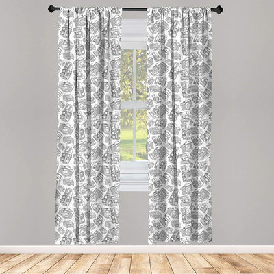 Leopard Texture Illustration Exotic Fauna Inspired Pattern Lightweight Decorative Panels Window Curtains Set of 2 Rod Pocket - Anna's Linens Store
