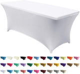 Spandex Tablecloths for 6 ft Table Fitted Stretch Table Cover Polyester Table Cover Topper - Anna's Linens Store