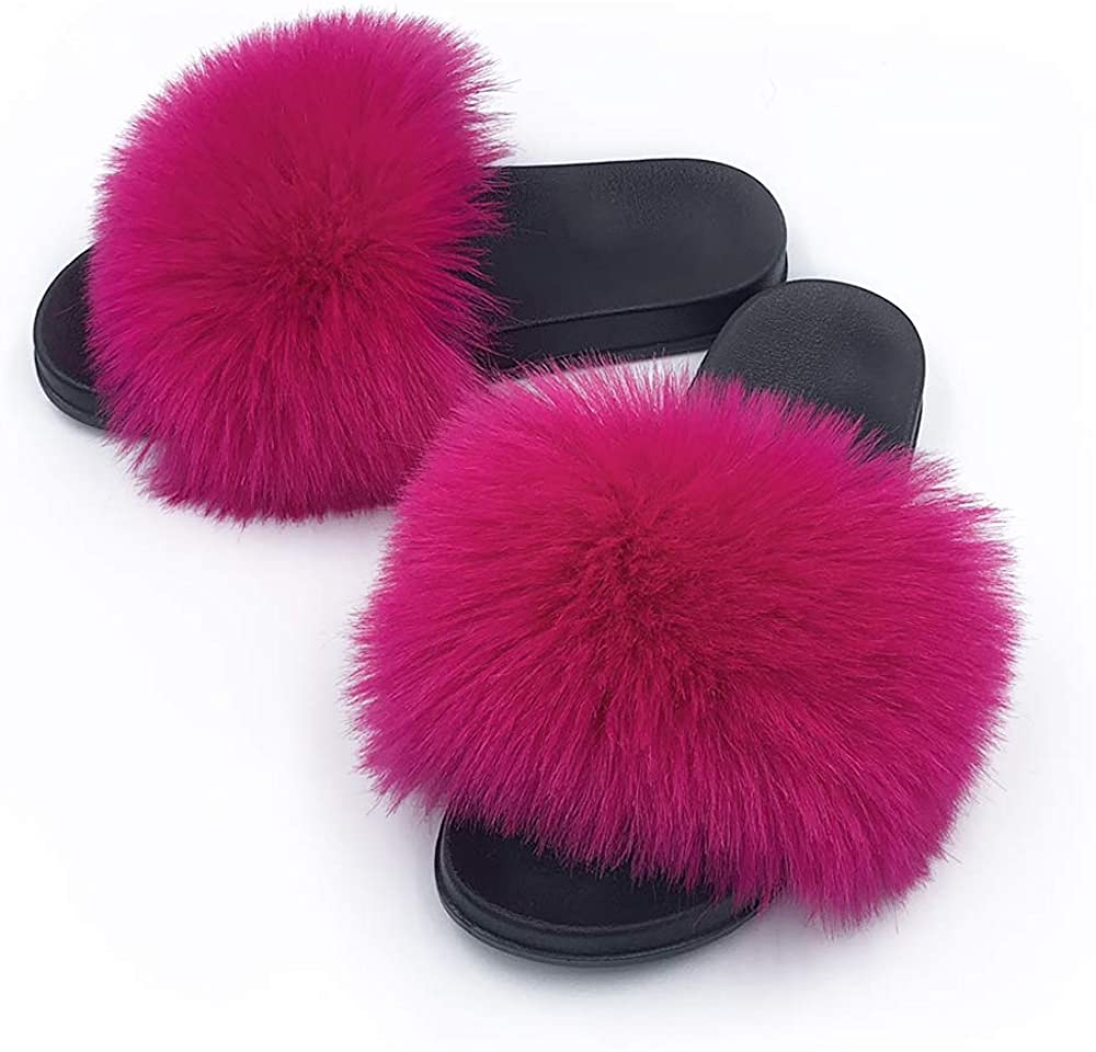 Furry slide online on slippers