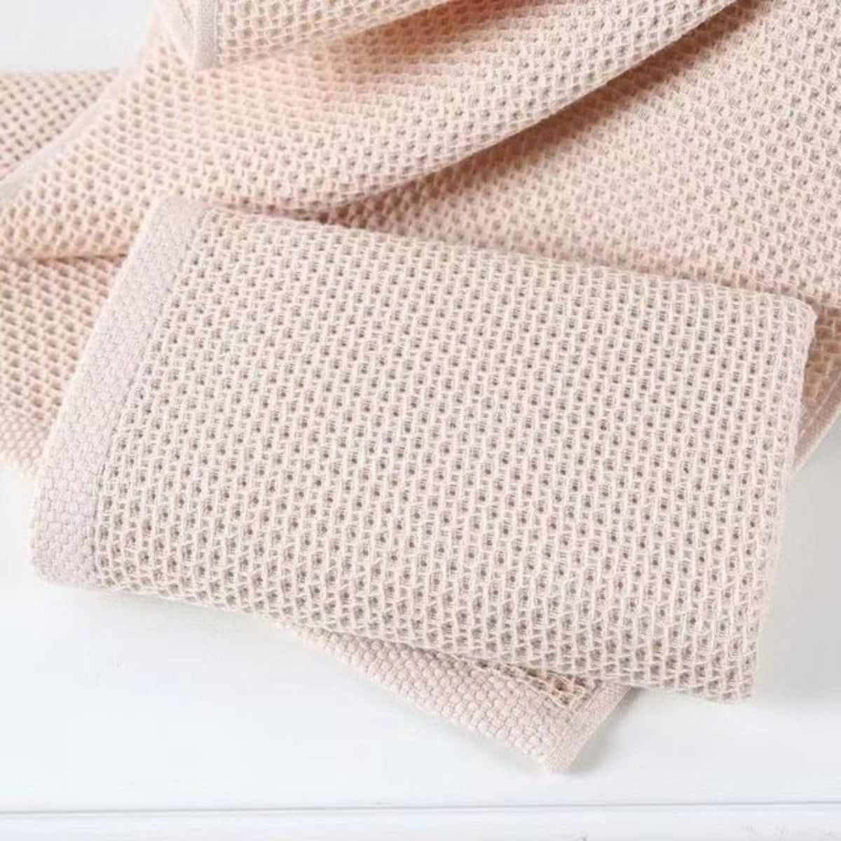 4 pcs set Cotton Hand Face Waffle Towel Plaid Face Care 14" x 14" - Anna's Linens