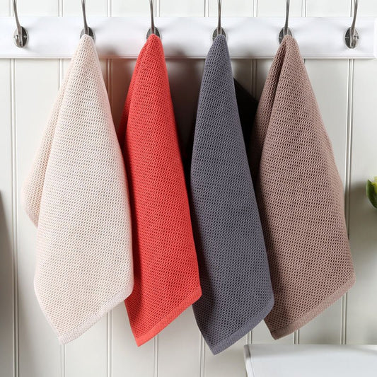 4 pcs set Cotton Hand Face Waffle Towel Plaid Face Care 14" x 14" - Anna's Linens