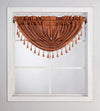 Faux Silk Semi Sheer Waterfall Valance Swag Window Curtain Tassel Decorative Trim 48" X 38" - Anna's Linens Store