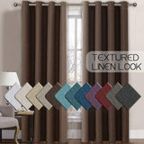 Linen Room Darkening Light Blocking Thermal Insulated Heavy Weight Textured Rich Burlap Curtain 1 Panel - Anna's Linens Store