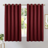 Set of 2 Blackout Window Curtains and Drapes for Kitchen Window Treatment Thermal Insulated Solid Grommet Blackout Drapery Panels
