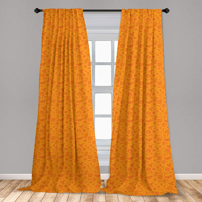 Leopard Texture Illustration Exotic Fauna Inspired Pattern Lightweight Decorative Panels Window Curtains Set of 2 Rod Pocket - Anna's Linens Store