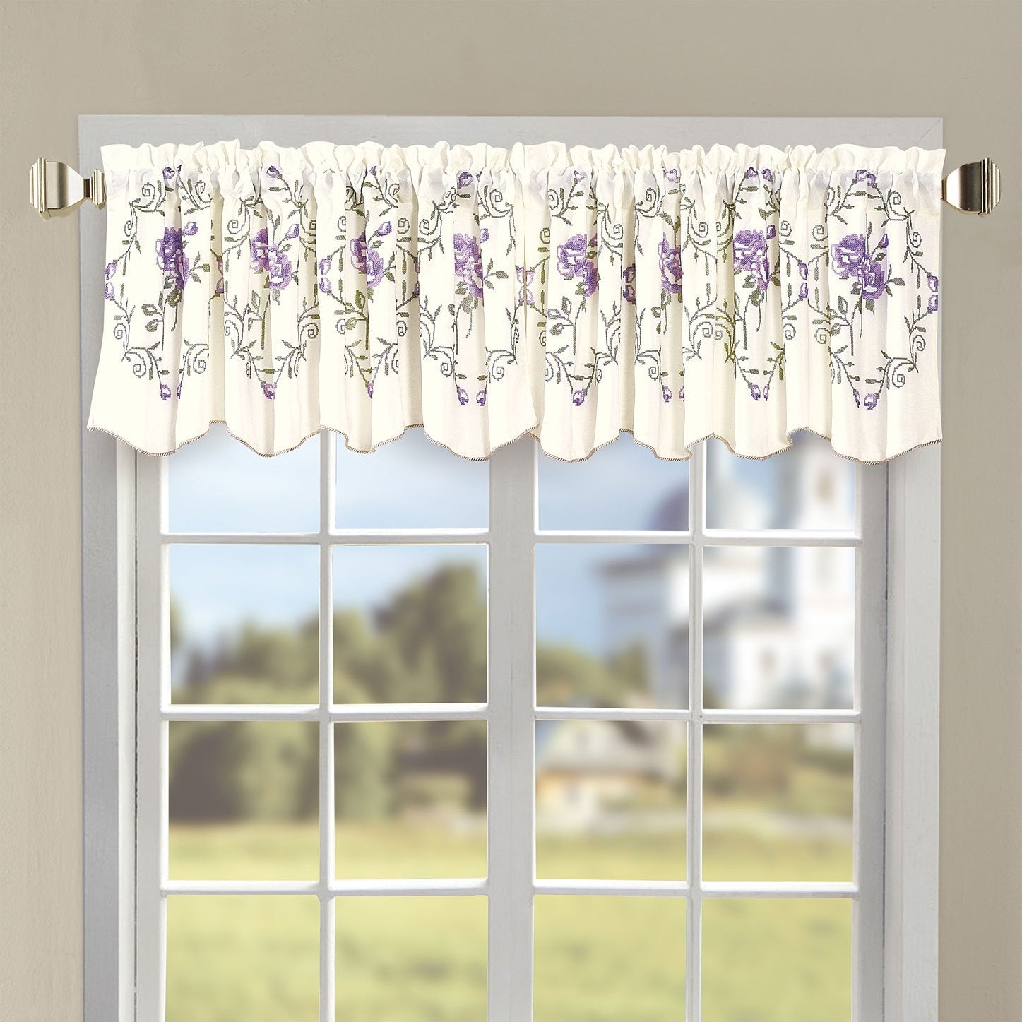 Classic Embroidery Valance 60" x 19" - Anna's Linens Store