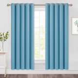 Set of 2 Blackout Window Curtains and Drapes for Kitchen Window Treatment Thermal Insulated Solid Grommet Blackout Drapery Panels