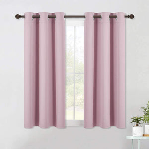 Set of 2 Blackout Window Curtains and Drapes for Kitchen Window Treatment Thermal Insulated Solid Grommet Blackout Drapery Panels