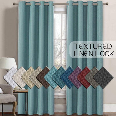 Linen Room Darkening Light Blocking Thermal Insulated Heavy Weight Textured Rich Burlap Curtain 1 Panel - Anna's Linens Store