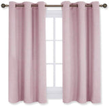 Set of 2 Blackout Window Curtains and Drapes for Kitchen Window Treatment Thermal Insulated Solid Grommet Blackout Drapery Panels