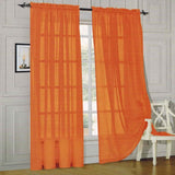 Window Curtains 2-Piece Sheer Panel with 2 inch Rod Pocket - Anna's Linens Store