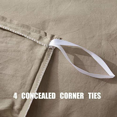 100% Washed Cotton Duvet Cover Bedding Set, 3 Pieces Ultra Soft with Zipper Closure - Anna's Linens Store