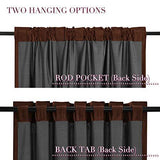 Darkening Coffee Velvet Thermal Insulated Rod Pocket Back Tab Window Curtains 2 Panels 52" W x 96" L - Anna's Linens Store