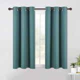 Set of 2 Blackout Window Curtains and Drapes for Kitchen Window Treatment Thermal Insulated Solid Grommet Blackout Drapery Panels