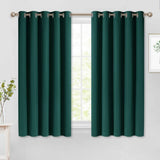 Set of 2 Blackout Window Curtains and Drapes for Kitchen Window Treatment Thermal Insulated Solid Grommet Blackout Drapery Panels