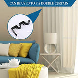 Heavy Duty Curtain Rod Brackets Double Rod Holders Double Curtain Rod Brackets 1" and 5/8" Inch Rod Set of 2 Black / - Anna's Linens Store