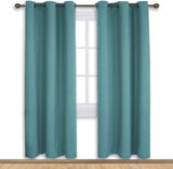 Set of 2 Blackout Window Curtains and Drapes for Kitchen Window Treatment Thermal Insulated Solid Grommet Blackout Drapery Panels