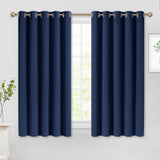 Set of 2 Blackout Window Curtains and Drapes for Kitchen Window Treatment Thermal Insulated Solid Grommet Blackout Drapery Panels