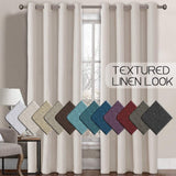 Linen Room Darkening Light Blocking Thermal Insulated Heavy Weight Textured Rich Burlap Curtain 1 Panel - Anna's Linens Store