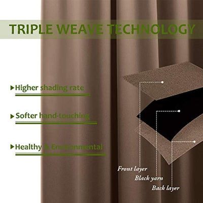 Set of 2 Blackout Window Curtain Treatment Thermal Insulated Drapery Panels - Anna's Linens Store