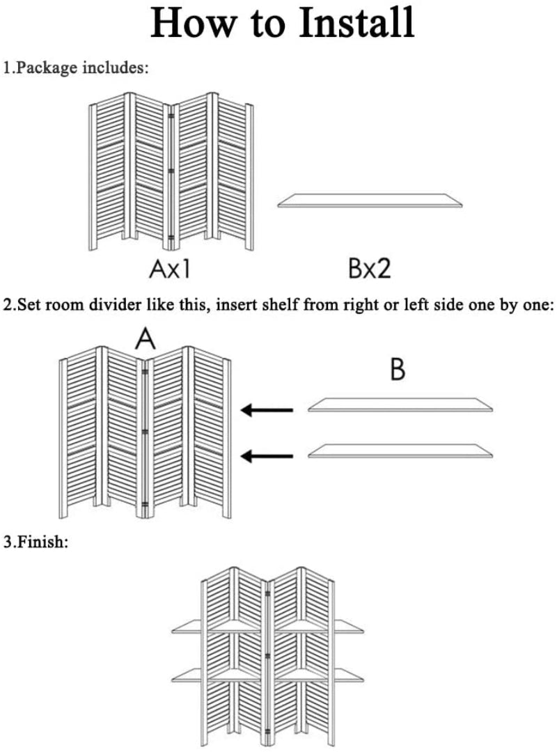 6 ft Tall - Extra Wide 6 Panels Room Divider - Anna's Linens